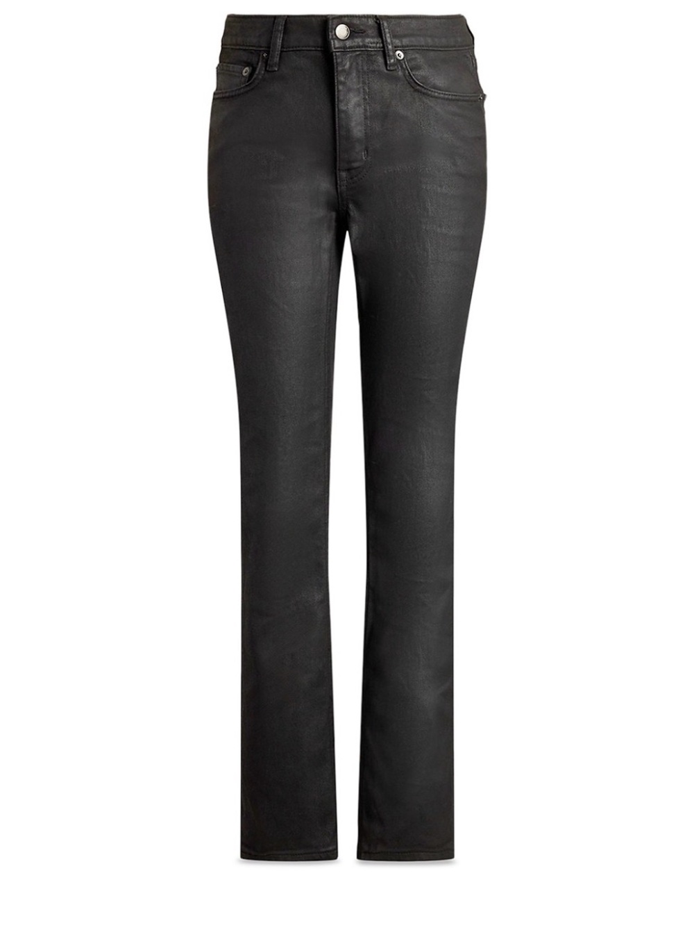 Lauren Ralph Lauren Black Coated High Rise Straight Ankle Jean